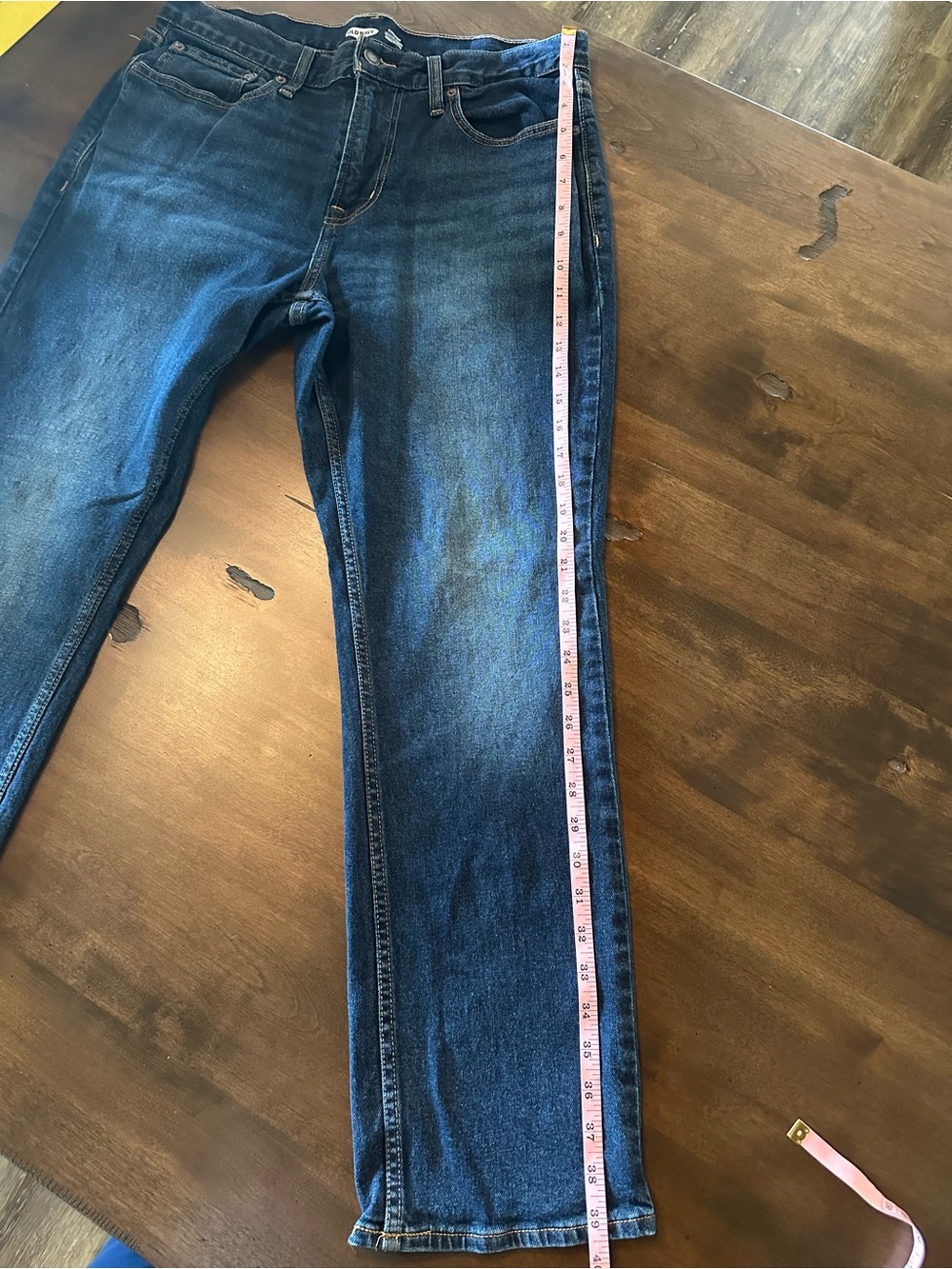 Old Navy Men’s Dark Blue Straight-Leg Jeans - Size: 33X30 built in tough/flex - Picture 7 of 10
